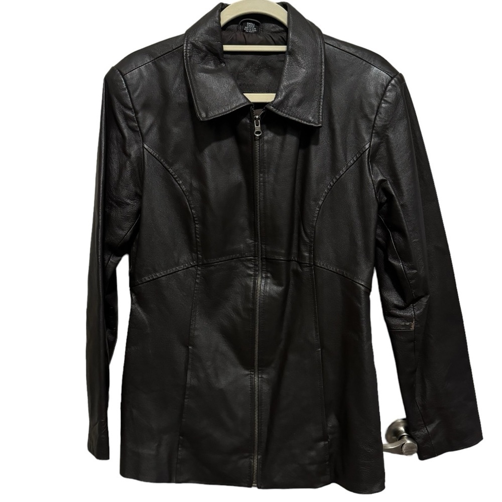 Jacqueline Ferrar - genuine Leather jacket - Brown - size Small - Vintage!